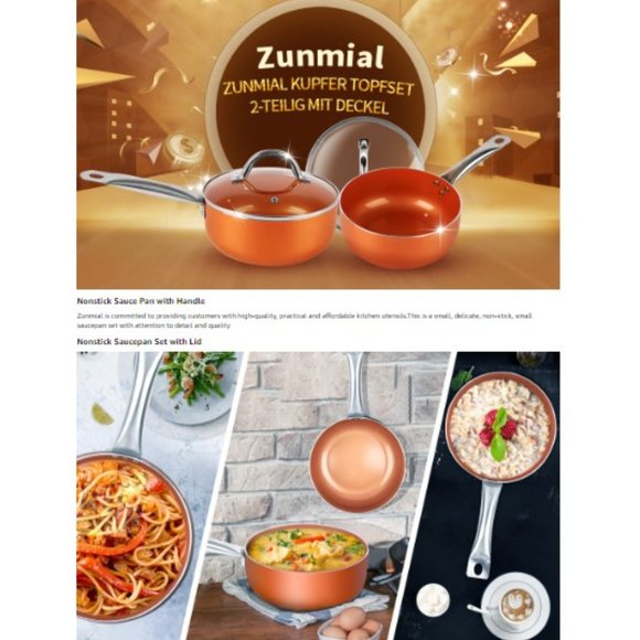 4 pcs - Nonstick Cooking Sauce Pan Set w/ Lids (1.5Qt & 2Qt) (Orange) - Picture 15 of 15